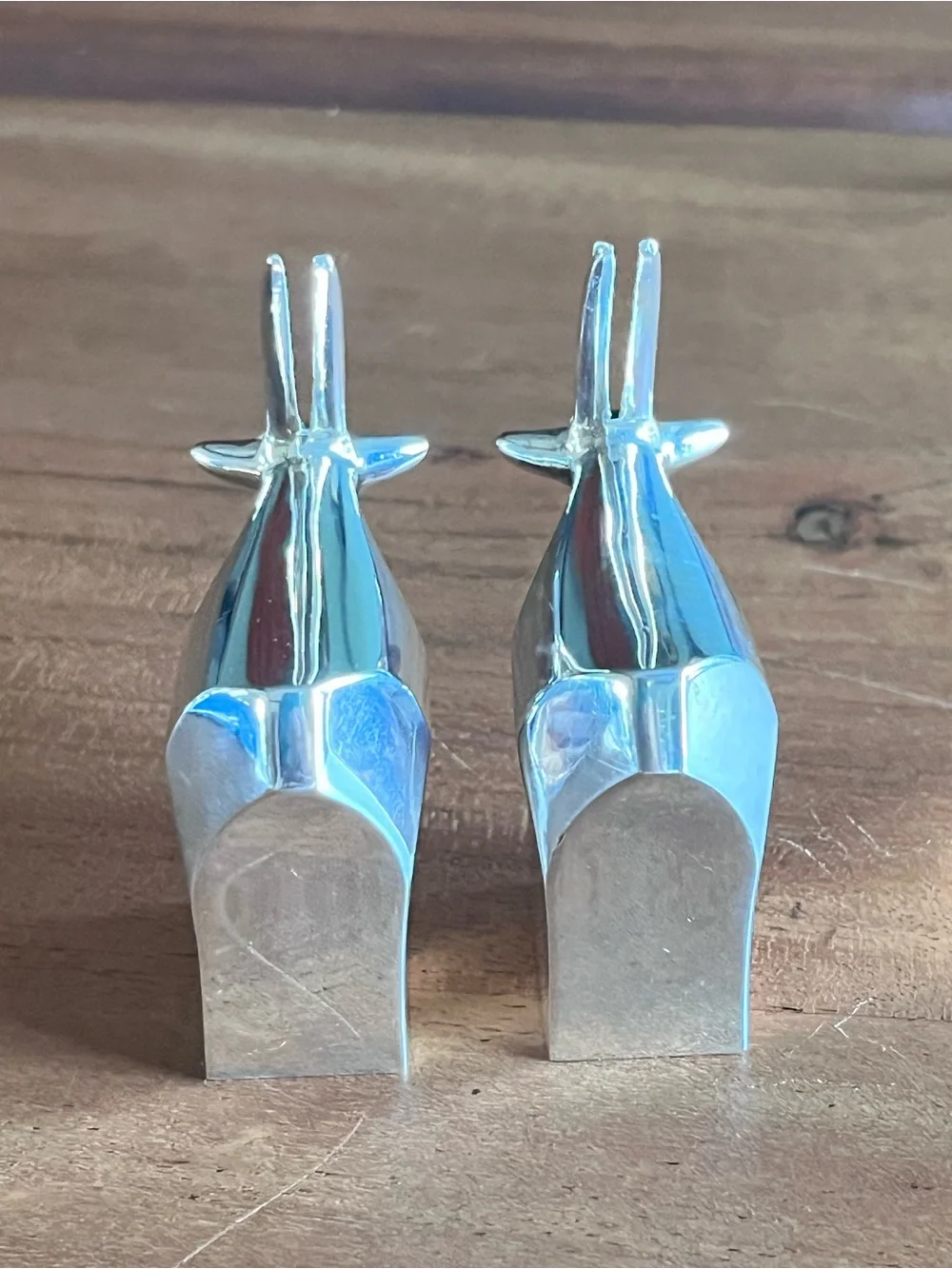 Dansk Designs Japan Safari Gazelle Silver plate Paperweights set of 2 vintage
